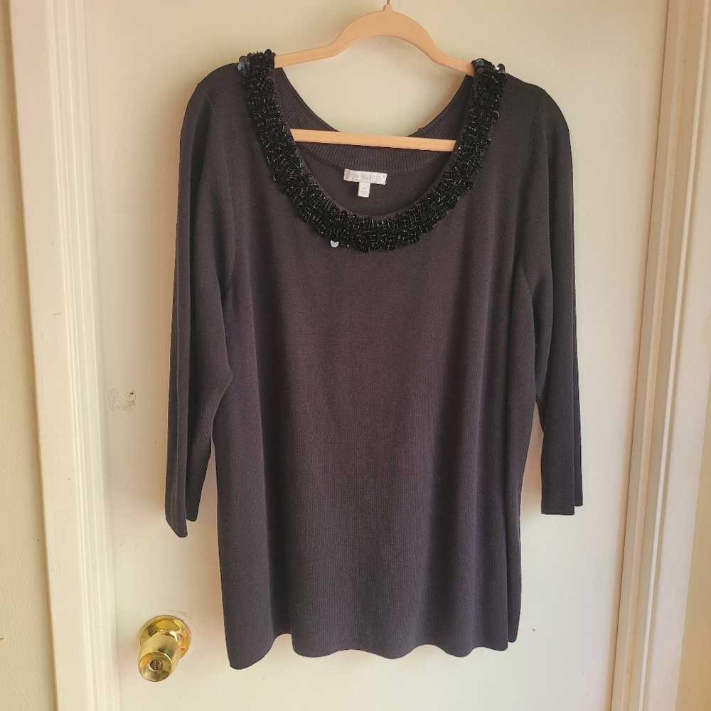 Talbots embellished sweater